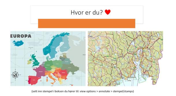 kart av europa og kart av oslofjorden med tittel Hvor er du?