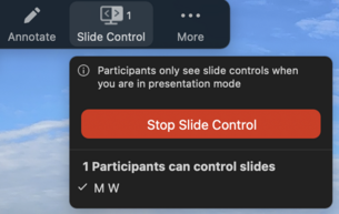 Slide Control Settings