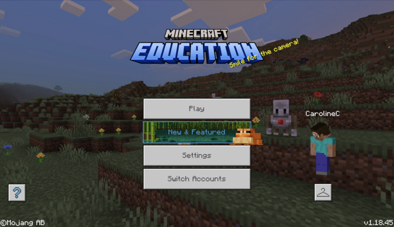 Skjermdump fra spillet Minecraft Education til illustrasjon